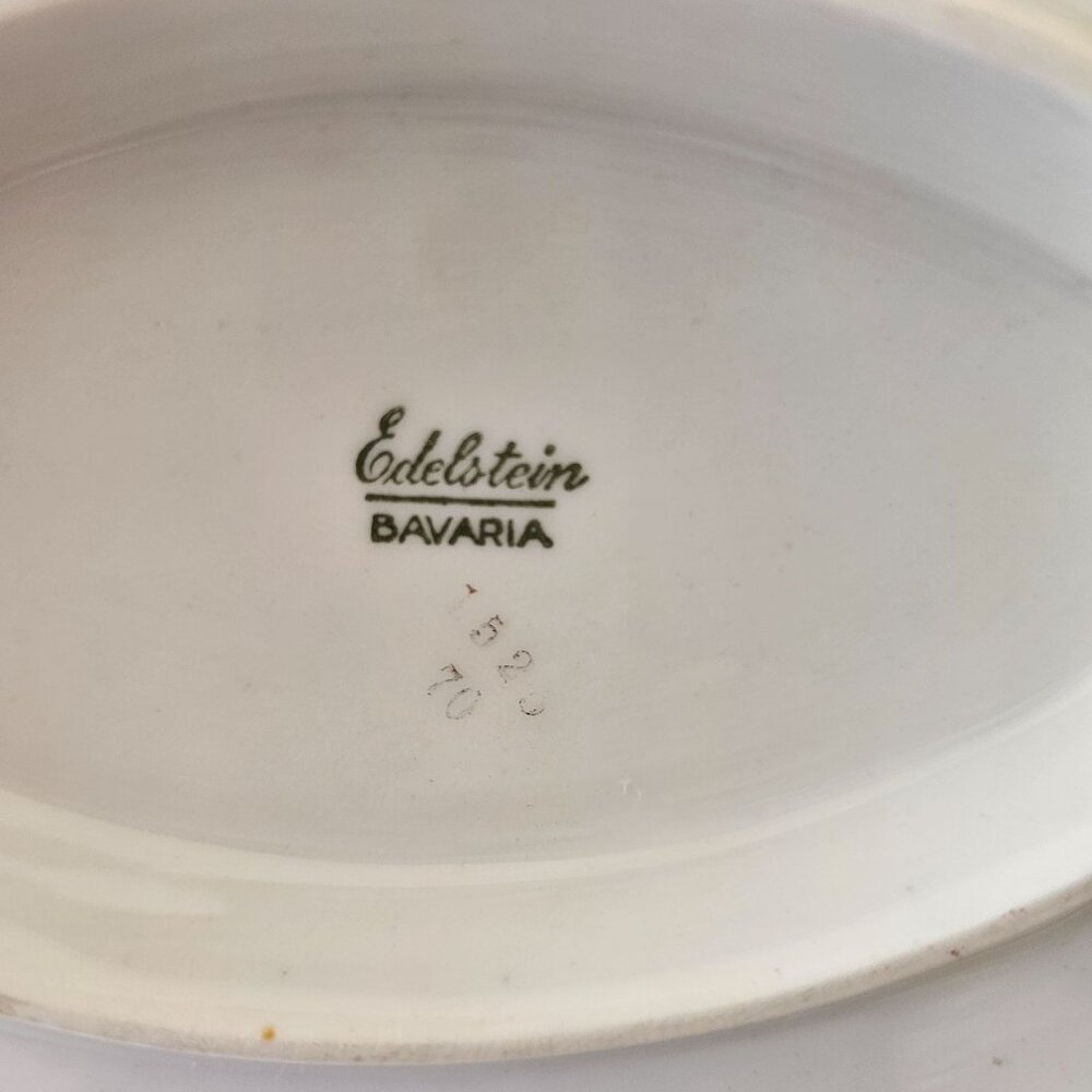 Edelstein Bavaria Porcelain Sauce Gravy Server Underplate floral ivory banded - Picture 9 of 9